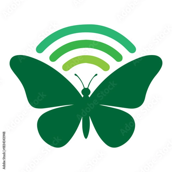 Obraz Butterfly Wi-Fi Concept