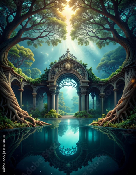 Obraz fantasy gothic temple folly