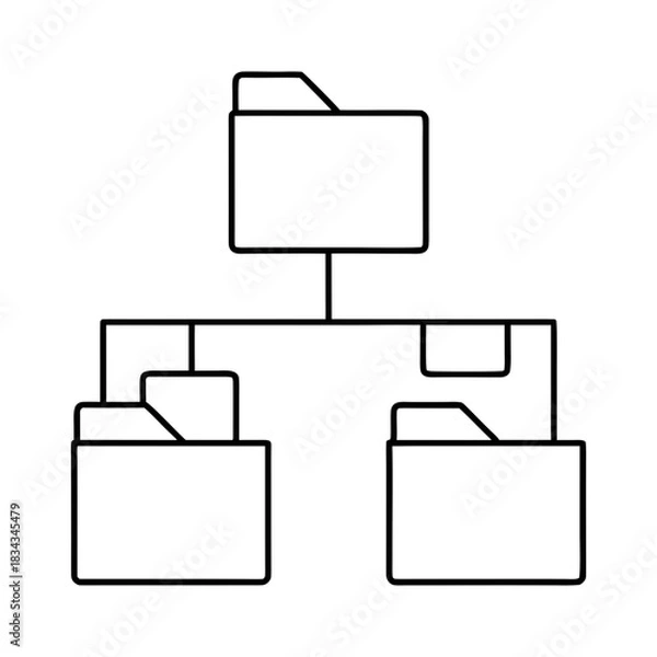 Obraz File Manager Outline Vector Illustration On Transparent Background