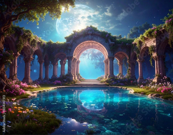 Obraz fantasy gothic temple folly