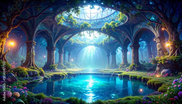 Obraz fantasy gothic temple folly