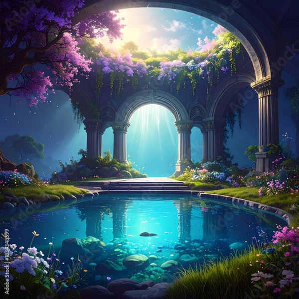 Obraz fantasy gothic temple folly