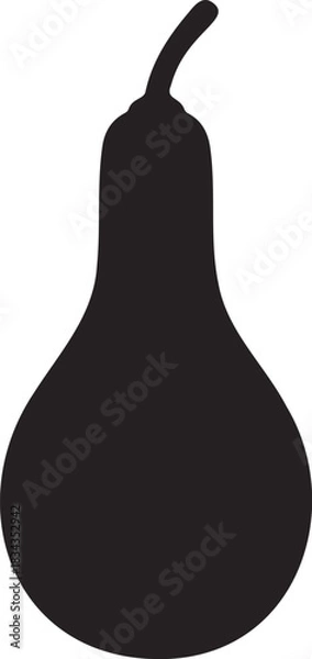 Obraz Bottle gourd silhouette vector flat illustration design.