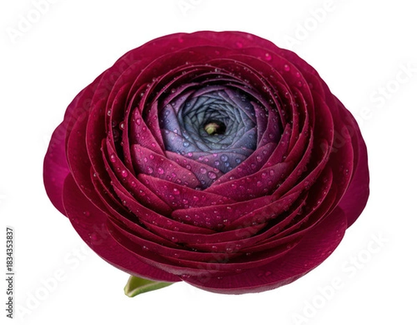 Obraz Crimson and Indigo Ranunculus Petals with Water Droplets