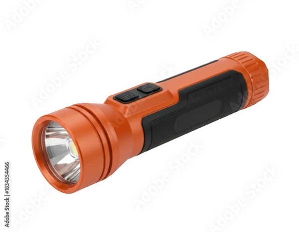 Obraz Orange and Anthracite Tactical LED Flashlight with Rubberized Grip