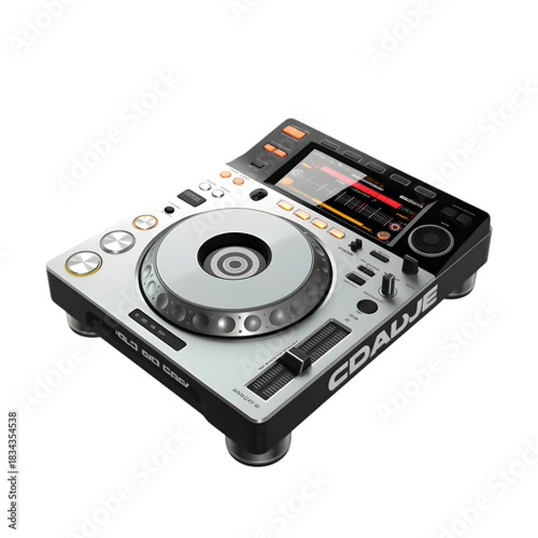 Obraz Silver dj cd player isolated on transparent background for music production