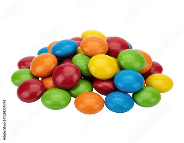 Obraz Vibrant pile of chocolate candies with glossy shells