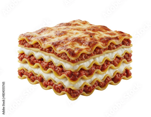 Obraz Cross-Section of Multi-Layered Lasagna with Melted Cheese Topping