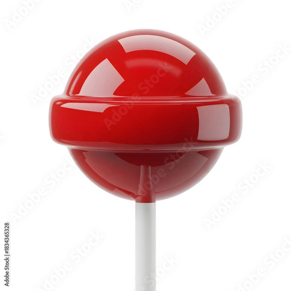 Obraz Shiny red lollipop isolated on transparent background