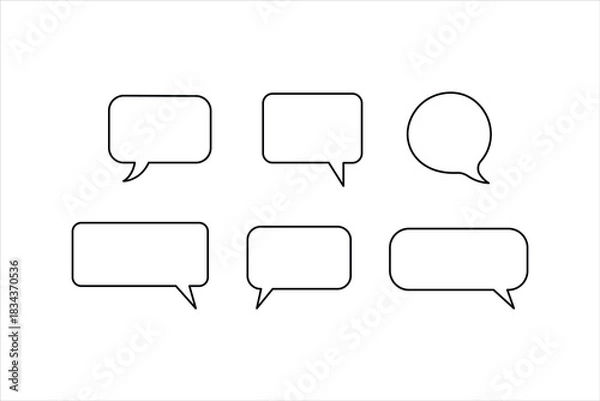 Fototapeta One continuous line art drawing of Speech bubble vector illustration. Communication chat messenger linear vector line symbol. Dialog cloud, chat bubble set concept outline line design