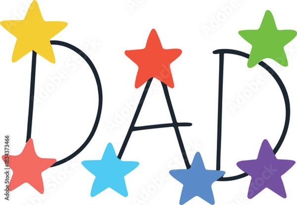 Obraz colorful star dad design for father’s day gifts