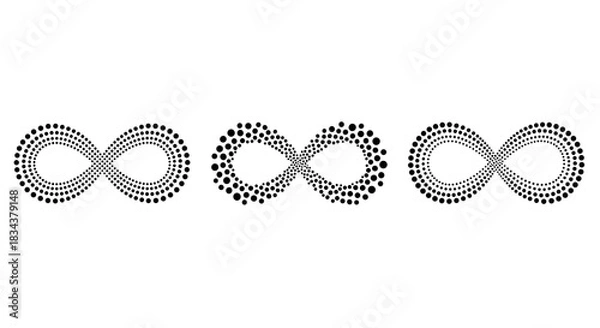 Obraz Three abstract dot infinity symbols in a minimalist black design