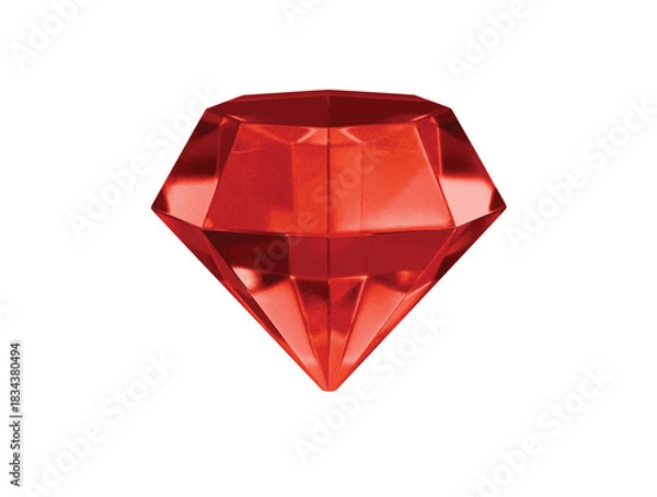 Obraz red gemstone icon 3d illustration render