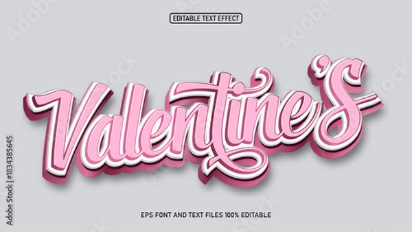 Obraz Valentines 3D style Editable text effect 