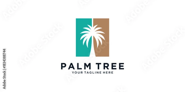 Obraz Abstract palm tree tropical logo design