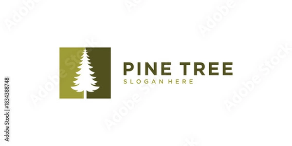 Obraz Pine tree nature logo design