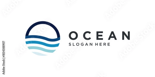 Obraz Ocean wave letter O logo design