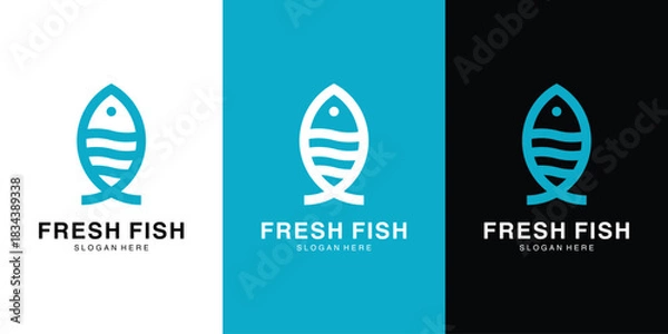 Obraz Fresh fish seafood logo design
