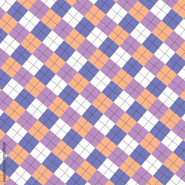 Obraz A bold diagonal checkered pattern creates a dynamic, contemporary backdrop suitable for backgrounds, textiles, and graphic layouts.