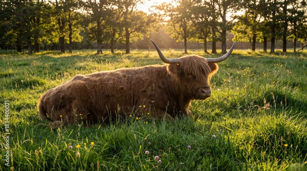 Obraz highland cow in a pasture