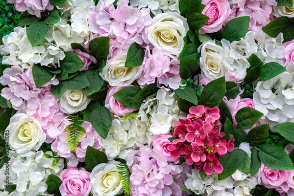 Obraz Close up of a multicolored artificial floral carpet