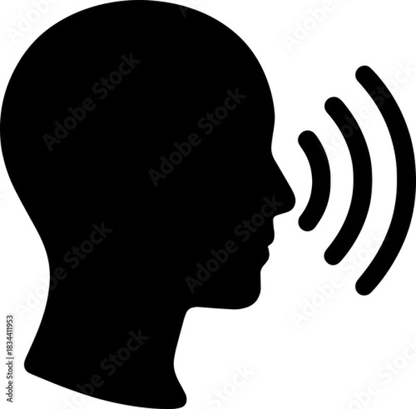 Fototapeta A Man Talking Scalable SVG Vector Graphic with Editable Paths and Layers for Web, UI Design, Digital Art, and Print Applications