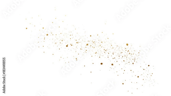 Fototapeta gold sparkles dust particles on transparent background