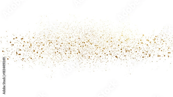 Fototapeta gold sparkles dust particles on transparent background