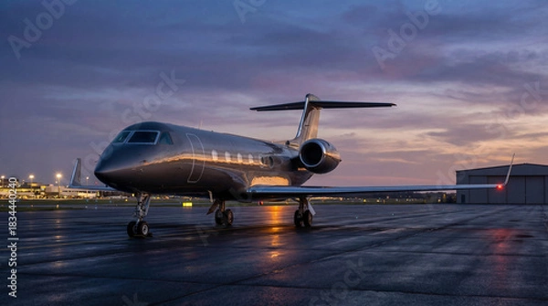 Obraz airplane at sunset
