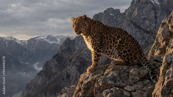 Obraz leopard on the rock