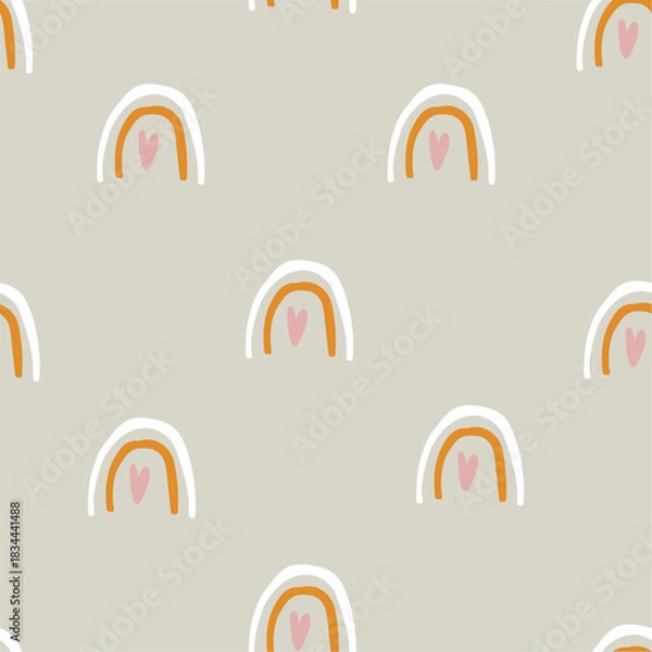 Obraz Seamless rainbow pattern. Vector illustration for printing. Cute baby background for girls.