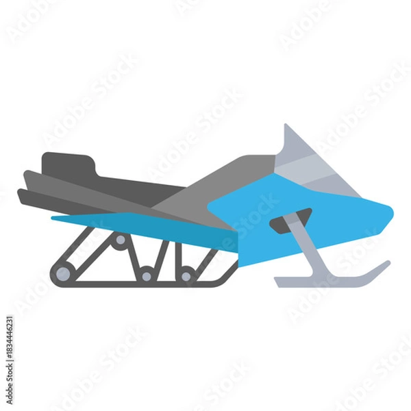 Obraz Semi flat blue snowmobile