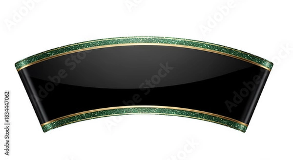 Obraz Black banner with glitter border isolated on transparent background, perfect for design projects