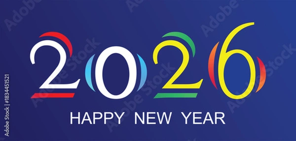 Fototapeta 2026 Emblem – Modern Year Identity Vector Mark