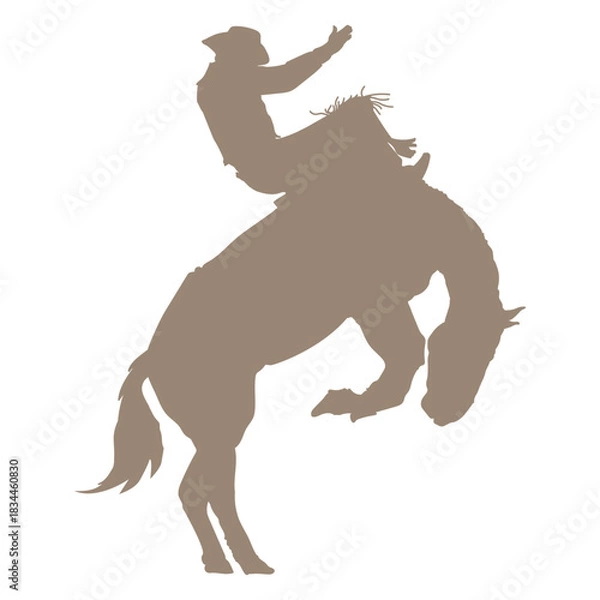 Obraz Horse rider cowboy silhouette