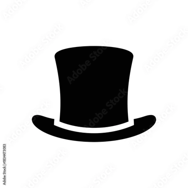 Obraz Filled black top hat icon design