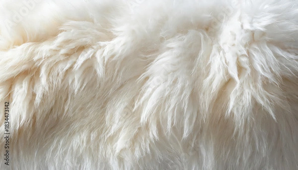 Obraz White fluffy fur texture background