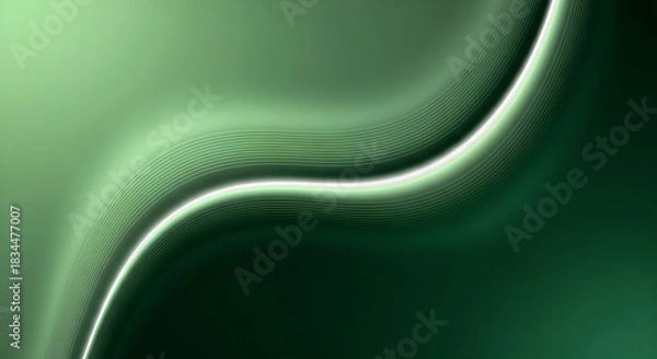 Obraz Abstract Green Background Waves Lines Gradient Copy Space