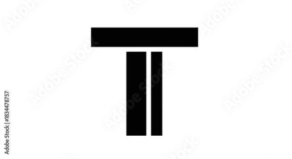 Obraz Bold black letter T with a strong, modern, and minimalist design.