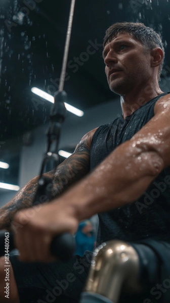 Fototapeta 04/12/2025 6 uploads southeast asian man
Southeast Asian man with prosthetic leg training in an accessible gym. Strong, authentic adaptive-fitness moment, modern inclusive design. Man with protheses, 