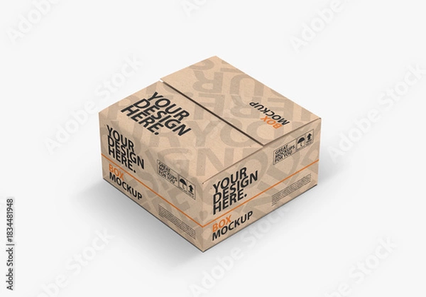 Obraz Slim Square Kraft Box packaging Mockup