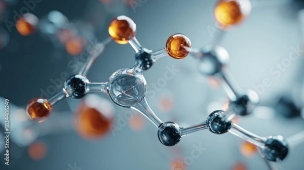 Obraz Visualizing Molecular Structure: Interconnected Atoms in Three Dimensions
