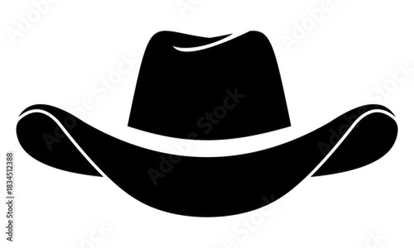 Obraz black cowboy hat icon logo