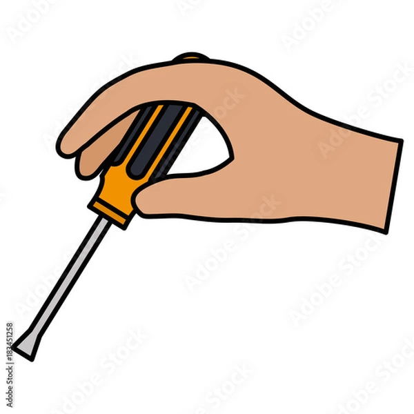 Obraz hand with screwdriver tool vector illustration design
