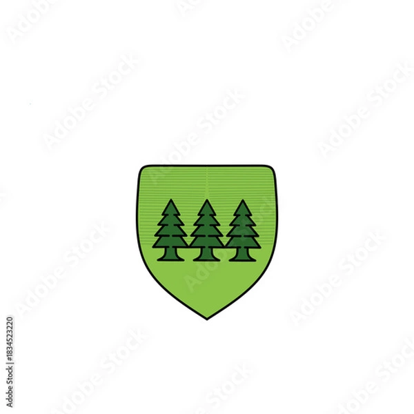 Obraz Creative cypress tree logo design