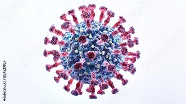 Obraz Exquisite Visualization of an Influenza Virus Demonstrating Complex Structure and Features