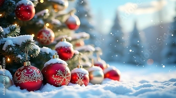 Fototapeta christmas tree decoration