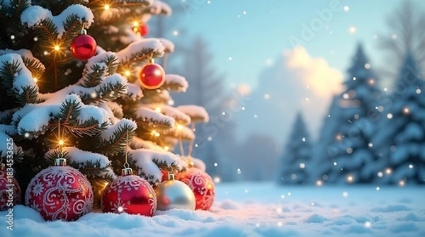 Fototapeta christmas tree decorations