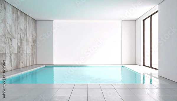 Obraz empty room with pool