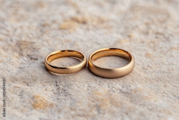 Obraz Romantic couple rings on luxurious soft background
